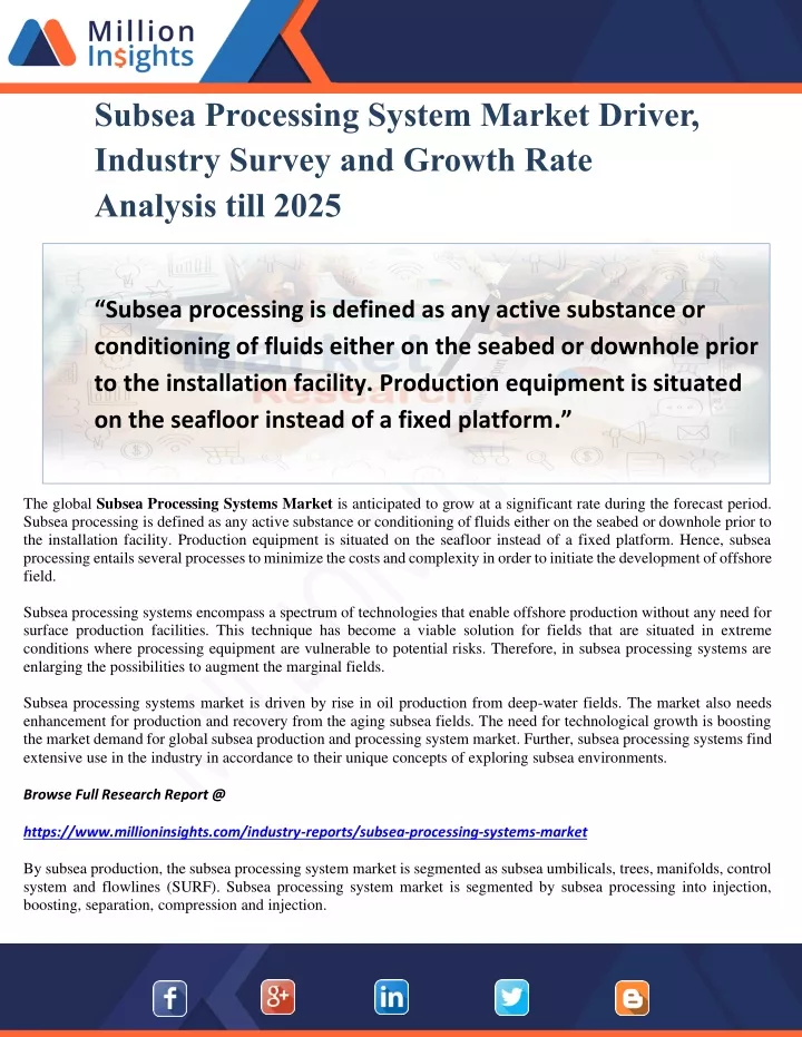 subsea processing system market driver industry