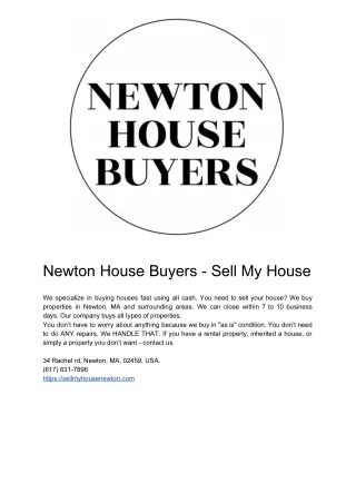 Newton House Buyers - Sell My House