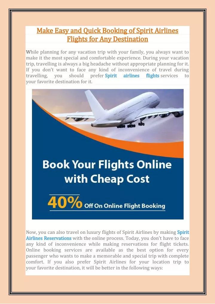 make easy and quick booking of spirit airlines