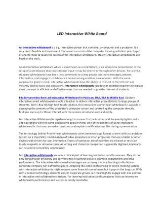 led interactive white board