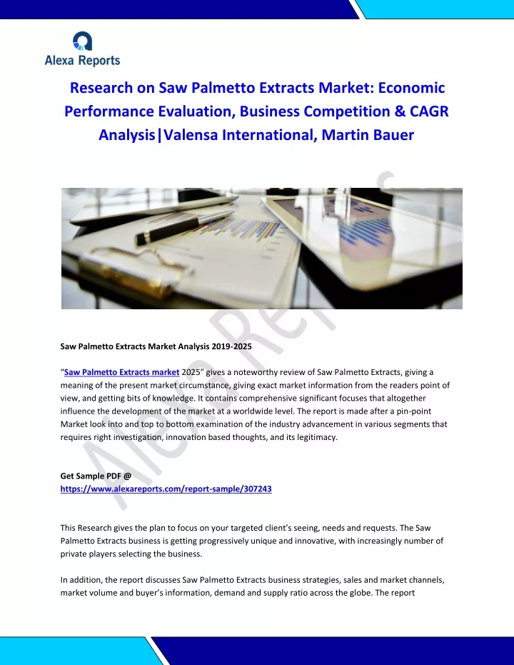 research on saw palmetto extracts market economic