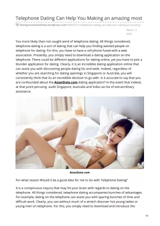 telephone dating can help you making an amazing