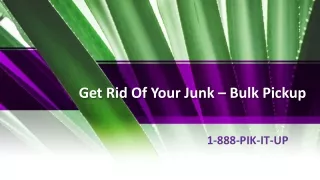 Get Rid Of Your Junk – Bulk Pickup