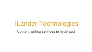 Content writing services in hyderabad
