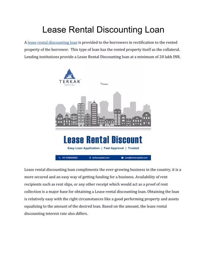 lease rental discounting loan