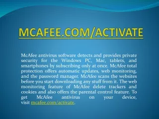 mcafee antivirus software detects and provides