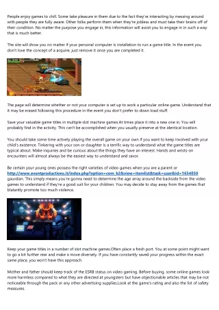 people enjoy games to chill some take pleasure