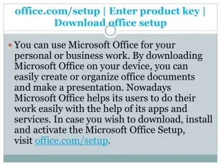 office com setup enter product key download office setup
