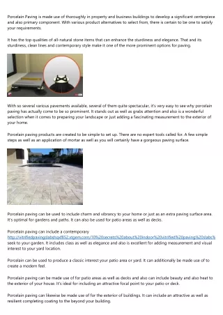 porcelain paving is made use of thoroughly