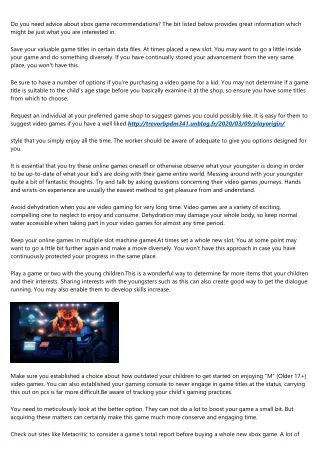 do you need advice about xbox game