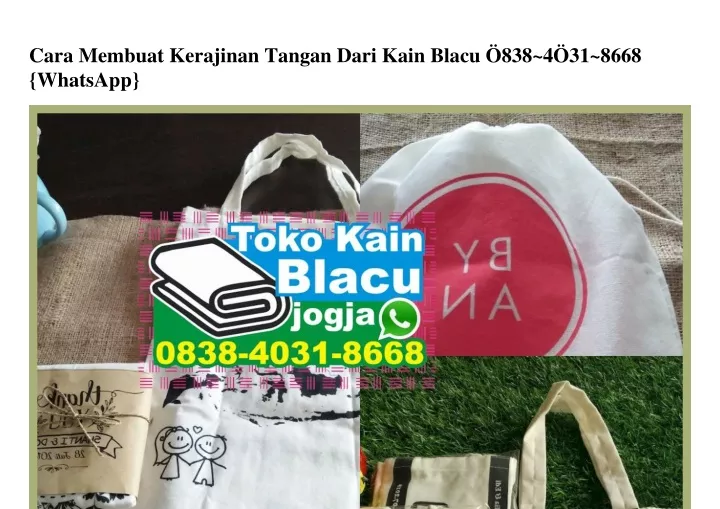 cara membuat kerajinan tangan dari kain blacu