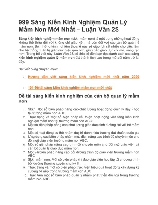999 s ng ki n kinh nghi