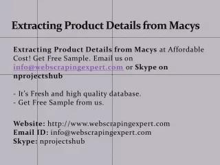extracting product details from macys