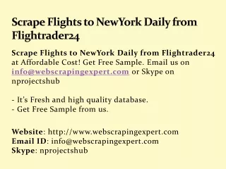 scrape flights to newyork daily from flightrader24