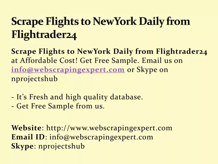 scrape flights to newyork daily from flightrader24