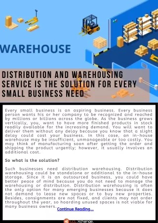 distribution and warehousing service