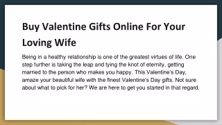 Buy Valentine Gifts Online For Your Loving Wife