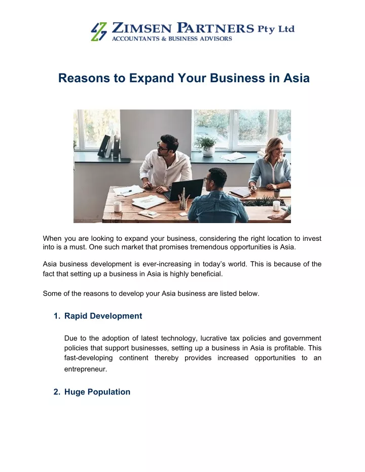 reasons to expand your business in asia