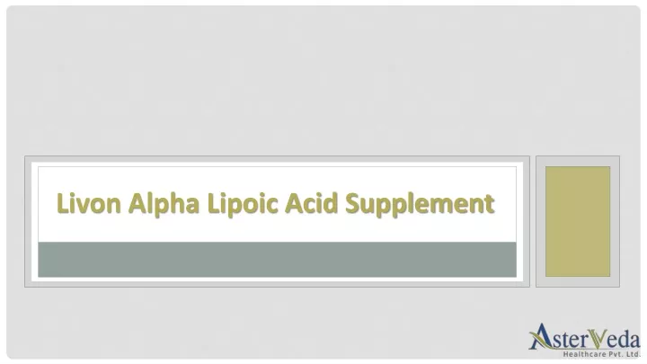 livon alpha lipoic acid supplement