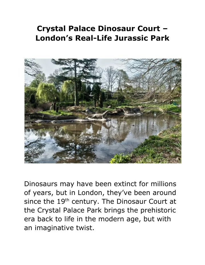crystal palace dinosaur court london s real life