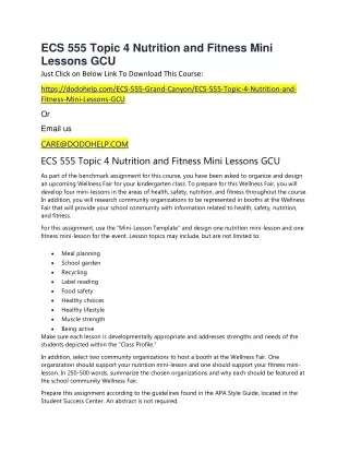 ecs 555 topic 4 nutrition and fitness mini