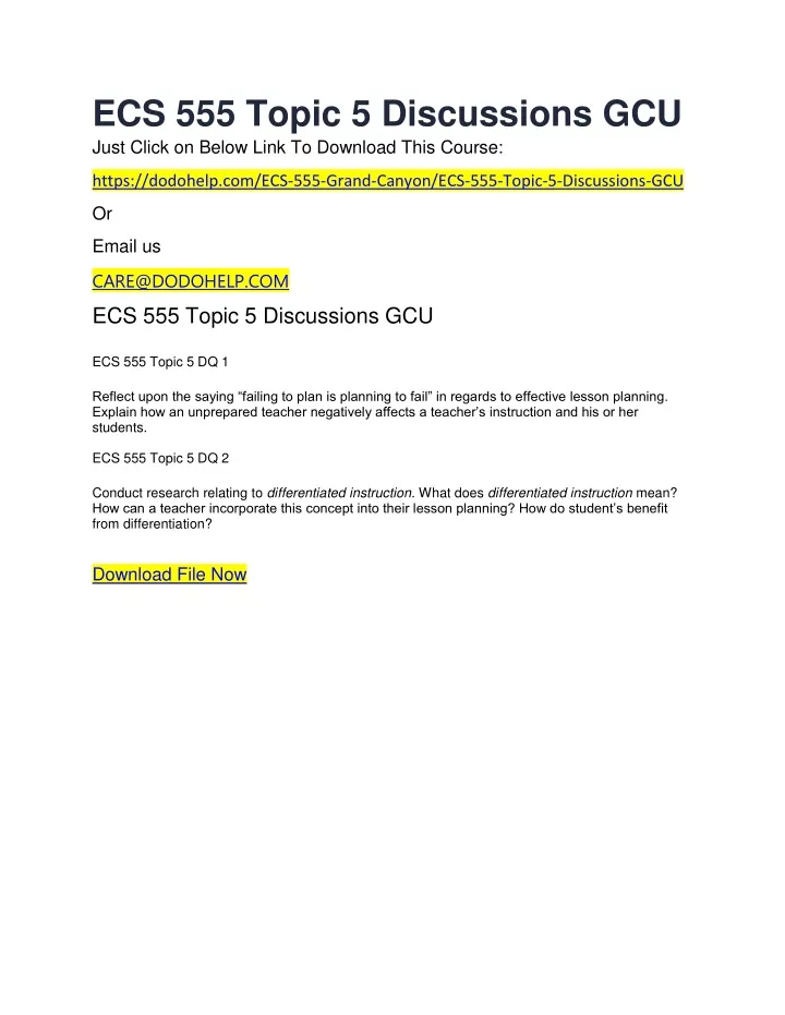 ecs 555 topic 5 discussions gcu just click