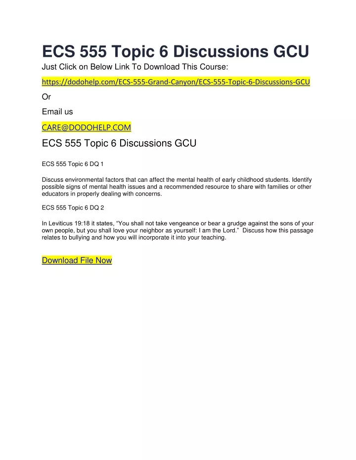 ecs 555 topic 6 discussions gcu just click