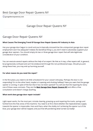 Garage door repair queens ny
