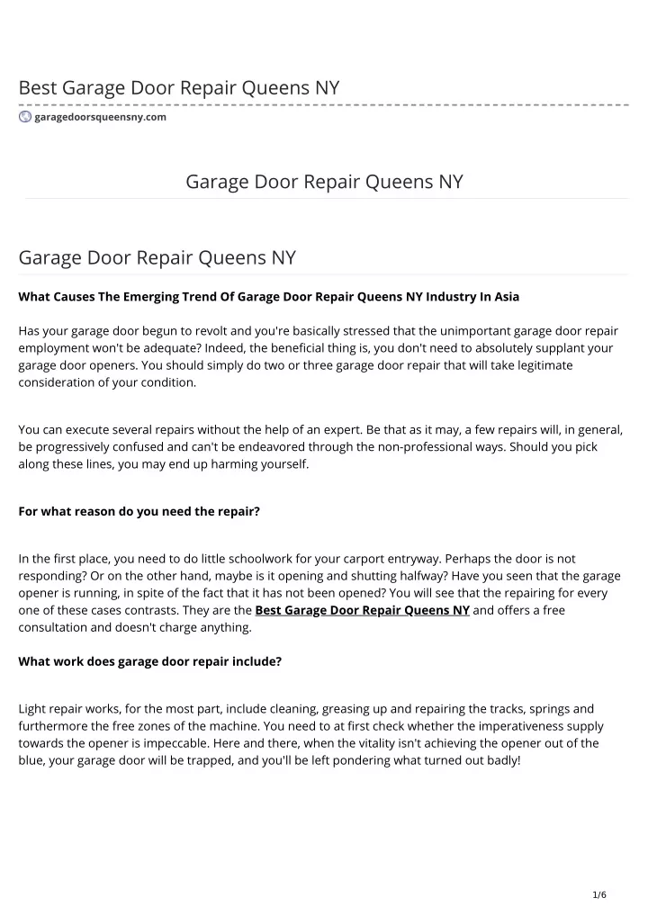 best garage door repair queens ny