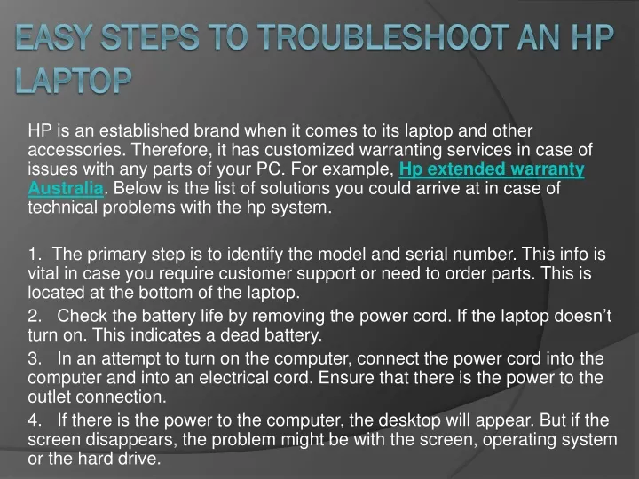 easy steps to troubleshoot an hp laptop