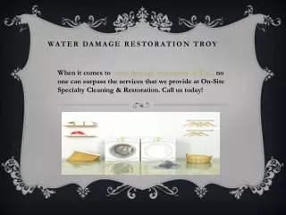 Water Damage Restoration Troy