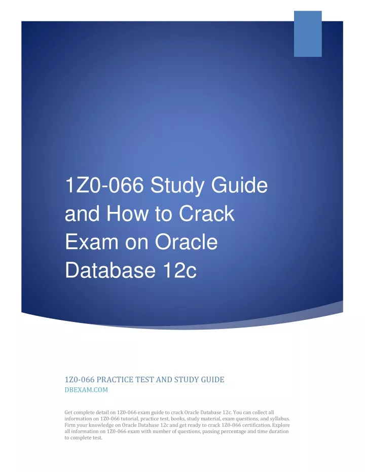 1z0 066 study guide and how to crack exam
