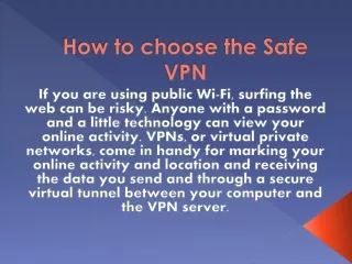 Free safe vpn for All devices