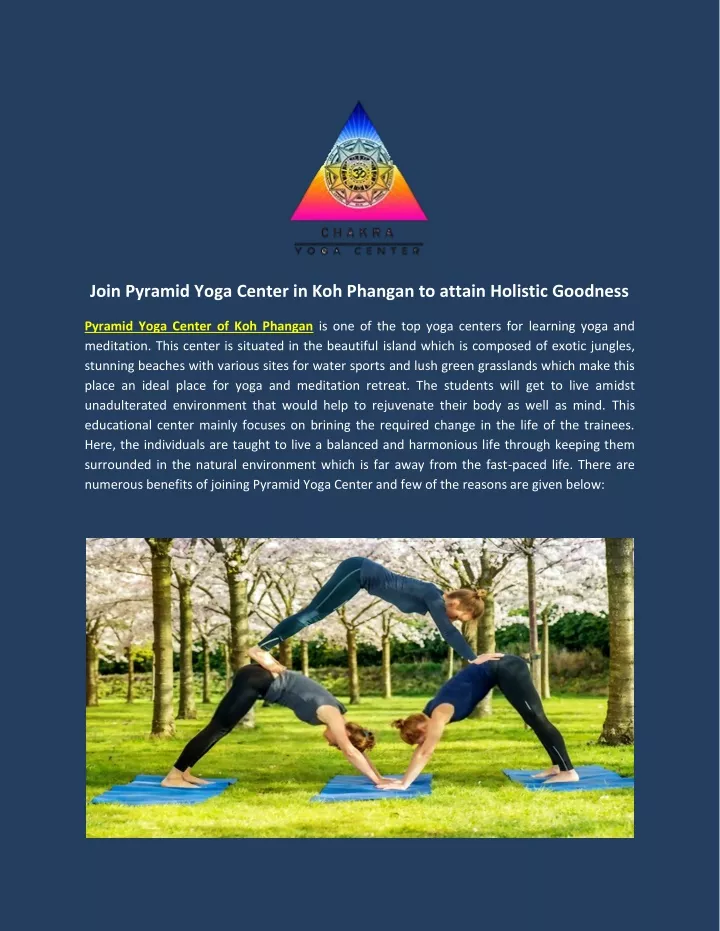 join pyramid yoga center in koh phangan to attain