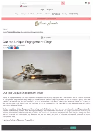 Our top Unique Engagement Rings