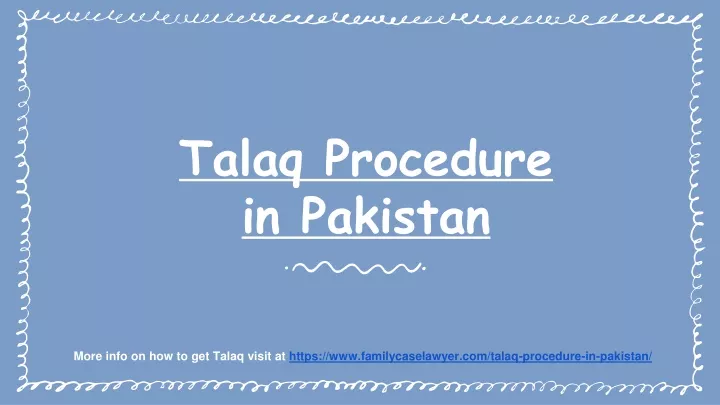 talaq procedure in pakistan