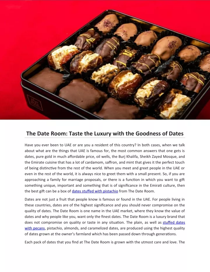 the date room taste the luxury with the goodness