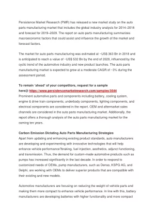 persistence market research pmr has released