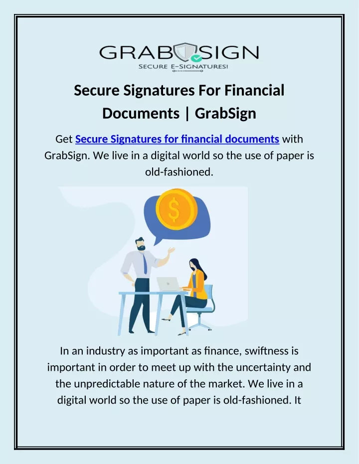 secure signatures for financial documents grabsign