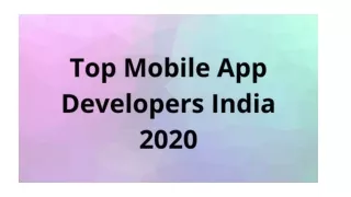 Top Mobile App Developers India 2020