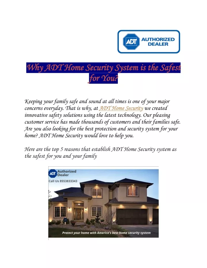 why adt home se why adt home security system