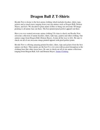 Dragon Ball Z T-Shirts