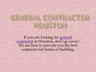 General Contractor Houston