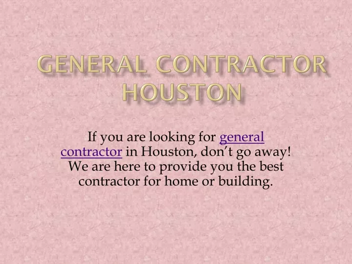 general contractor houston