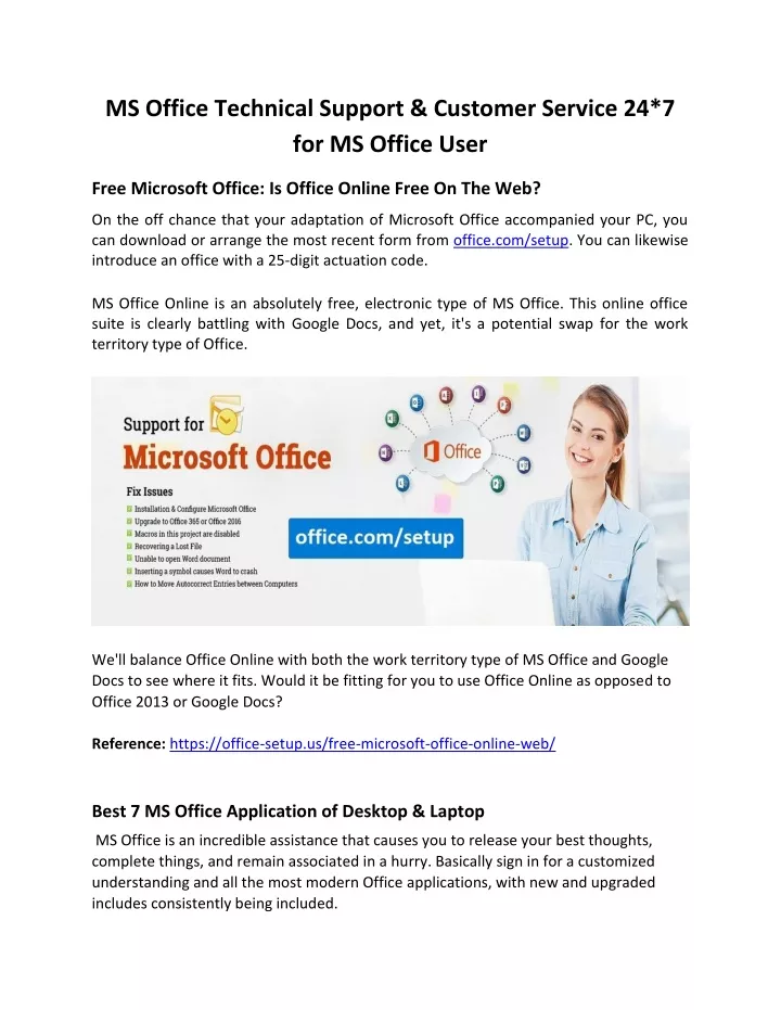 ms office technical support customer service