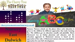 Montessori Nursery Dulwich