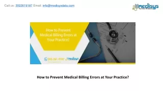 how to prevent medical billing errors at your practice