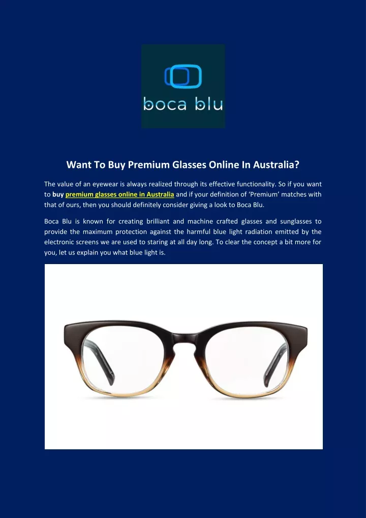 want to buy premium glasses online in australia
