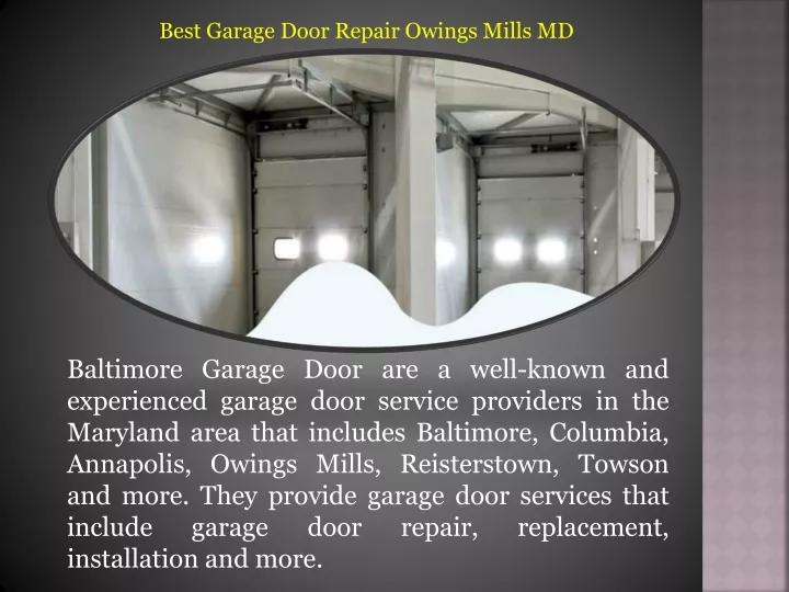 best garage door repair owings mills md