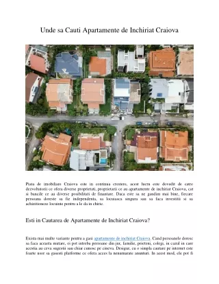 unde sa cauti apartamente de inchiriat craiova